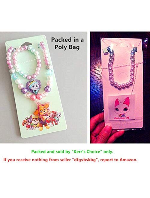 Paw Necklace & Bracelet for Girls Gift Set Puppy Patrol Accessories Skye Everest