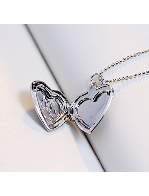 POWER WING Women Heart Locket Necklace That Holds Pictures Memory Photo Lockets for Girls Gifts Birthday
