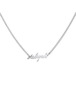 WIGERLON Custom Name Necklace Personalized Pendant 18k White Gold Plated for Women and Girl