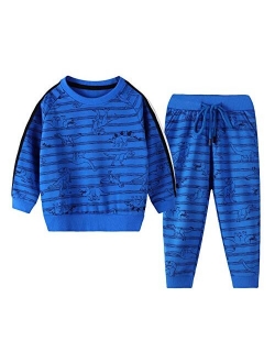 Coralup Little Boys and Girls Truck Lapel T-Shirt & Pants 2pcs Set A911(18M,Blue)