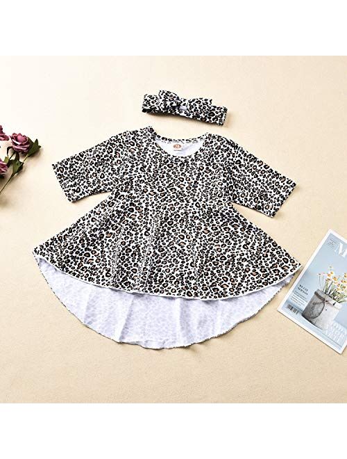 Fioukiay Toddler-Girls-Fall-Clothes-Set Little Girls Highlow Tunic Tops+Leggings Outfit Boutique Clothing