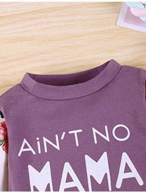 Toddler Baby Girls Clothes Floral Tops Shirt Flower Hoodie Pants Outfit Set Fall Clothes