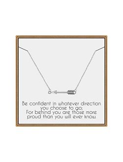 IEFLIFE Graduation Gifts for Her, Arrow Necklace Senior 2020 Gifts Sideways Arrow Necklace College High School Graduation Gifts for Her Inspirational Graduation Gifts Nec