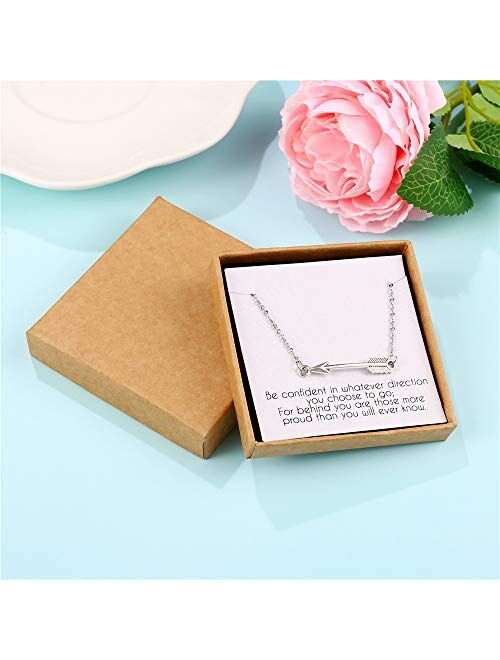 IEFLIFE Graduation Gifts for Her, Arrow Necklace Senior 2020 Gifts Sideways Arrow Necklace College High School Graduation Gifts for Her Inspirational Graduation Gifts Nec