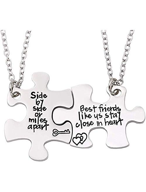 Buy Lcbulu 2PCS Best Friends Necklaces for 2 - Side by Side Or Miles ...