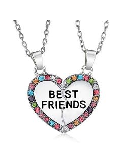 ELOI Best Friend Necklaces Heart 2 Piece Gifts for Teen Girls 18 Inch Necklace Set