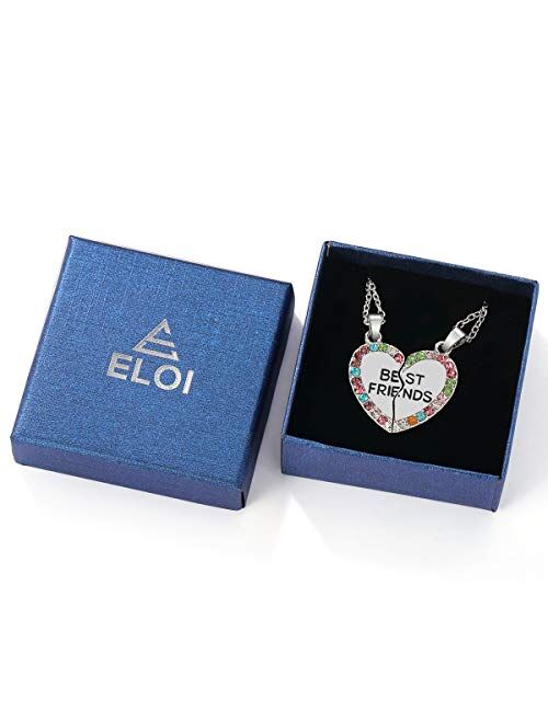 ELOI Best Friend Necklaces Heart 2 Piece Gifts for Teen Girls 18 Inch Necklace Set