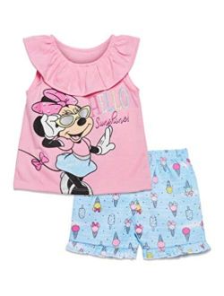 Minnie Mouse Girls T-Shirt and Twill Shorts Set