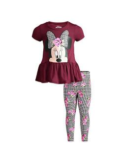 Minnie Mouse Girls Ruffle Tunic Shirt & Legging Set