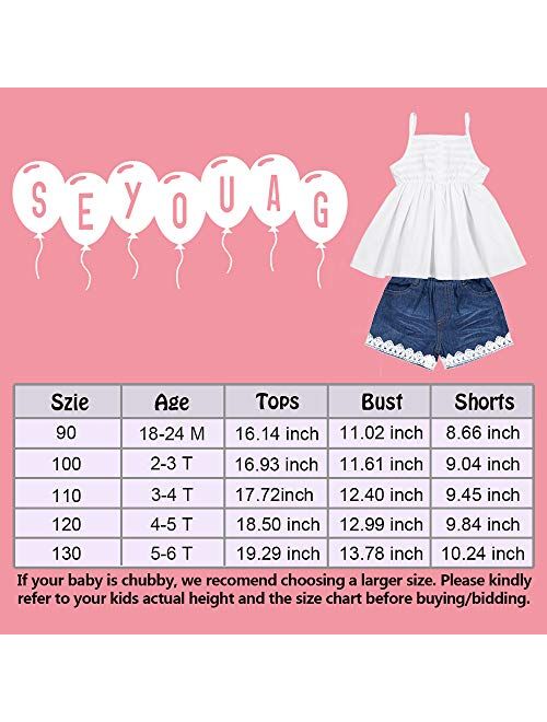 2pcs Toddler Girl Clothes T-Shirt Dress+Jeans Shorts Baby Girls Outfits Set
