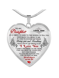 Fa Gifts To My Daughter Necklaces Pendants - Father and Daughter Necklace - Gift from Daddy - Luxury Necklace Silver On Birthday, Anniversary - Includes Gift Box!