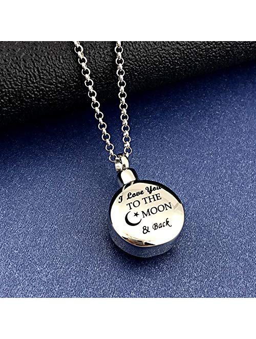 Family Tree of Life Cremation Jewelry I Love You to the Moon and Back Urn Necklaces for Ashes Keepsake Holder Memorial Necklace Pendant