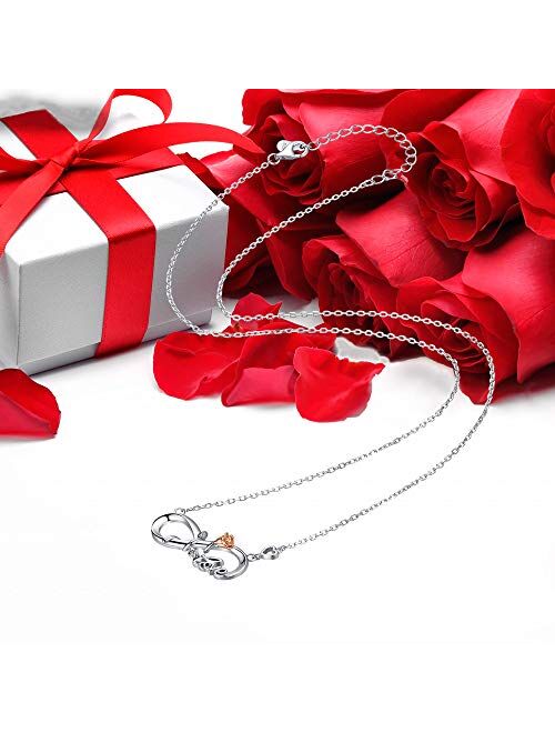 DESIMTION Infinity Heart Pendant Necklace S925 Sterling Silver Forever LoveChristmas Jewelry Gifts for Women Girls