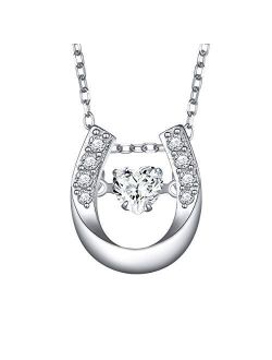 FLYOW Sterling Silver Lucky Horseshoe Love Heart Pendant Necklace Bracelet Anklets Earrings Jewelry