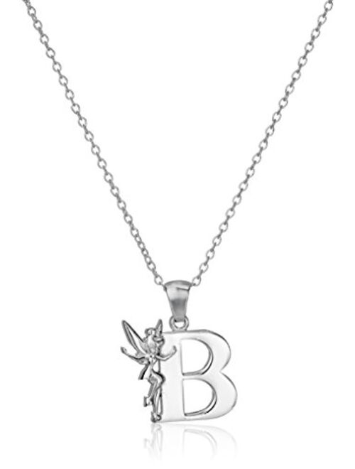 Disney "Tinkerbell" Initial Silver Pendant Necklace