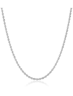 10K Gold 1.5MM, 2MM, 2.5MM, 3MM, 3.5MM, 4MM, 5MM, or 7MM Diamond Cut Rope Chain Necklace, Bracelet, Anklet Unisex Sizes 7"-30" - Yellow, White, or Rose