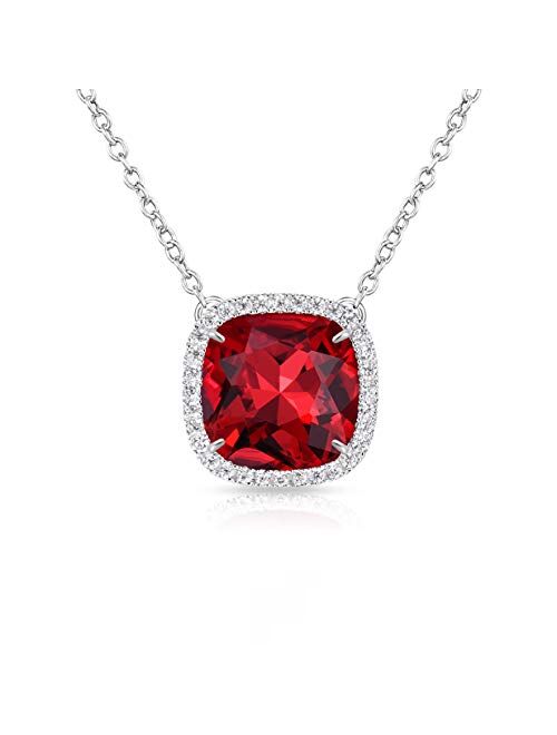 Alantyer Birthstone Necklace Square Pendant Anniversary Jewelry Gifts for Women and Girls Crystal Comes from Swarovski