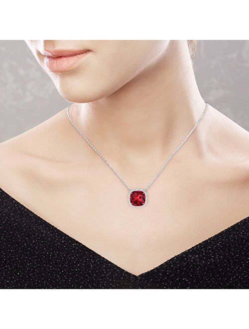 Alantyer Birthstone Necklace Square Pendant Anniversary Jewelry Gifts for Women and Girls Crystal Comes from Swarovski