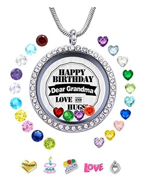 beffy Girl's Happy Birthday Gift & Sweet Sixteen, Teen Girl Gift, Floating Living Memory Charms Lockets Necklace