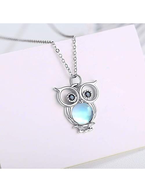 Graduation Gift Owl Gifts Silver Opal Owl Necklace Best Gifts for Owl Lovers Wisdom Necklace for Her