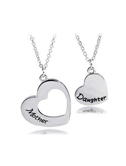 KUIYAI Mother Daughter Necklace Set of 2 Matching Heart Mom and Me Jewelry