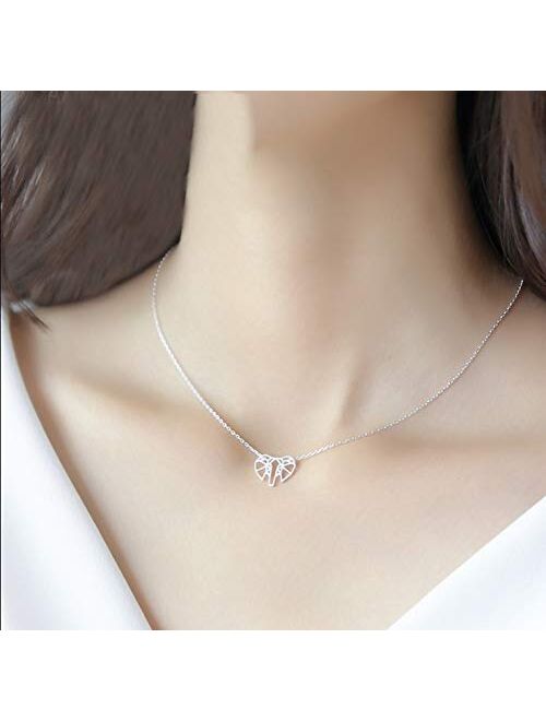 Burning Love Sterling Silver Animal Necklace Pendant for Women Girls Simple Necklace Inspirational Gift for Daughter Birthday Gifts for Best Friends Girlfriend Sister