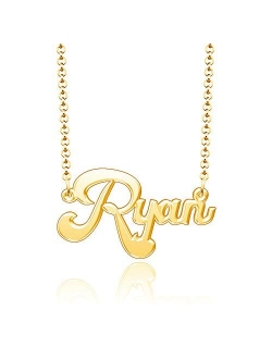 Moonlight Collections Personalized Name Necklace 24k Gold Plated Sterling Silver Custom Nameplate