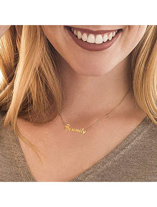 Name Crown Necklace,Personalized Custom Women Girls Initial Letter Crown Name Pendant Necklace Stainless Steel Necklace Chain Jewelry Gift