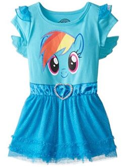 Girls' Toddler Dress with Ruffles and Wings, Blue, 3T