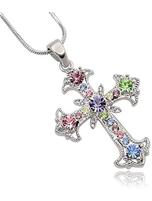 SheridanStar Cross Pendant Necklace, Easter Basket Gifts, Religious Christian Jewelry Gifts for Girls, Teens, Women