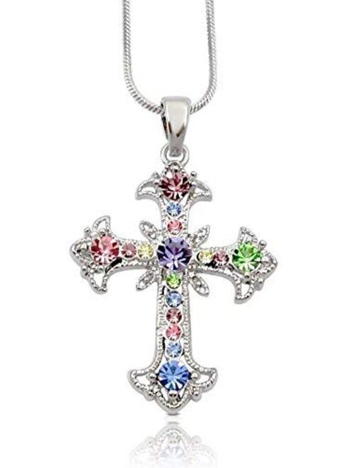 SheridanStar Cross Pendant Necklace, Easter Basket Gifts, Religious Christian Jewelry Gifts for Girls, Teens, Women