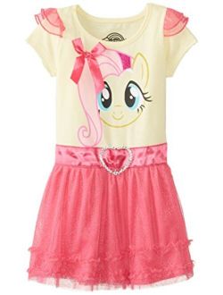 Girls' Toddler Dress with Ruffles and Wings, Yellow/Pink, 2T