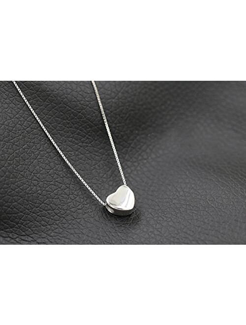 SLUYNZ Genuine 925 Sterling Silver Tiny Love Heart Pendant Necklace for Women Teen Girls Slender Heart Tennis Necklace