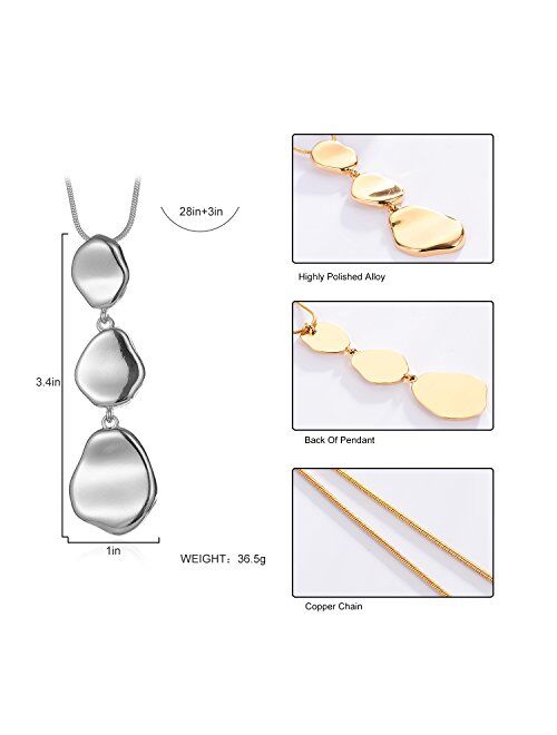 welbijoux Long Pendant Necklaces for Women Multi-Layer Pendant Y Necklace Set Statement Pendant Chic Jewelry for Girls