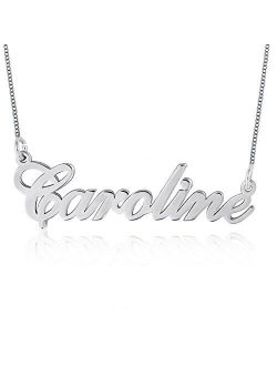 Ouslier 925 Sterling Silver Personalized Name Necklace Pendant Custom Made with Any Names 14" to 22"