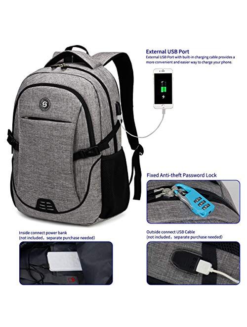 Travel Laptop Backpack with usb Charging Port for Women & Men School College Students Backpack Fits 15.6 Inch Laptop