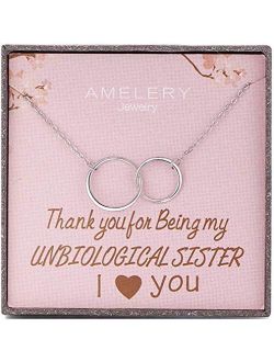 Gifts Necklaces Sterling Silver Necklace Friendship Eternity Pendants Two Interlocking Infinity Circles Pendant Gift Card Friends Love Jewelry