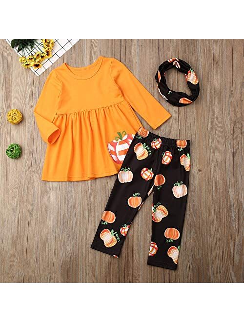 Toddler Baby Girls Christmas Outfits Long Sleeve Snowman Tops Dress+Snowflake Leggings Pants Scarf Clothes Set
