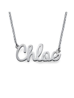 MyNameNecklace Personalized Cursive Name Necklace- Custom Made Precious Metals Sterling Silver 925 & Gold Jewelry Nameplate Gift for Christmas