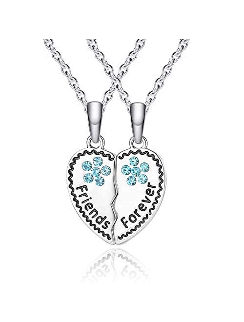 Lanqueen Unicorn Best Friend Necklace BFF Engraved Friendship Jewelry for 2 Friends Sisters Girls Birthday Gifts