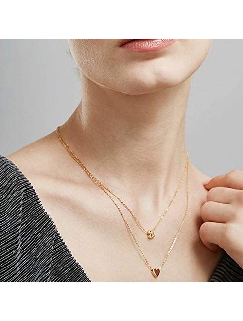 Dainty Tiny Initial Necklace, 14K Gold Plated Lowercase Letter Necklace Small Initial Pendant Necklaces for Women Girls Personalized Minimalist Delicate Monogram Children