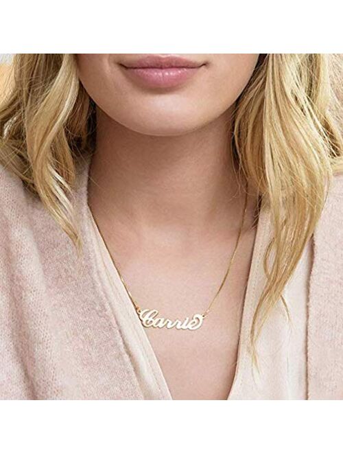 AsiaRhyme Custom Name Necklace Personalized Initial Necklaces in Golden Copper