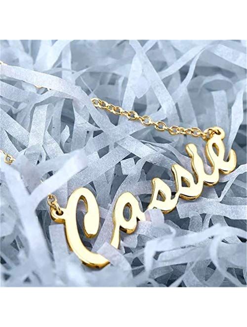 AsiaRhyme Custom Name Necklace Personalized Initial Necklaces in Golden Copper