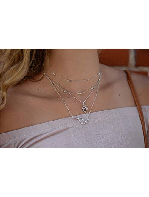 Sterling Silver Zodiac Necklace Constellation Jewelry Birthday Gift Sorority Sister Gift