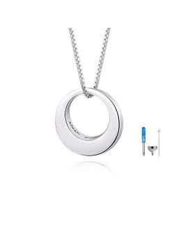 BEILIN Sterling Silver Circle of Life Eternity Memorial Urn Necklace Always with me Cremation Jewelry Pendant Necklaces for Ashes