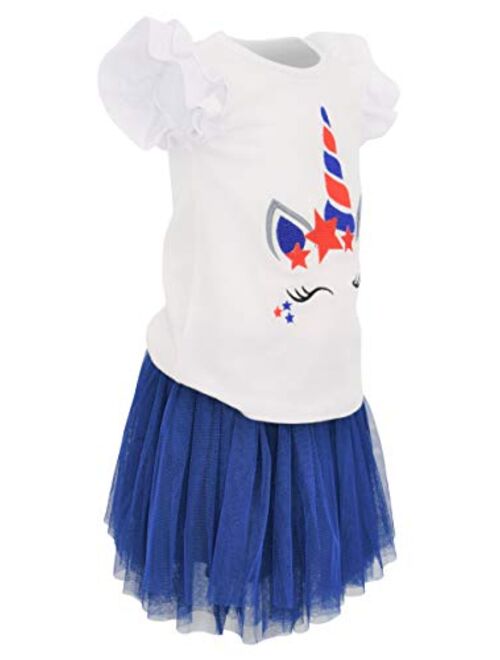 Unique Baby Girls Everyday Tulle Short Sleeve Toddler Tutu Dress Skirt Set