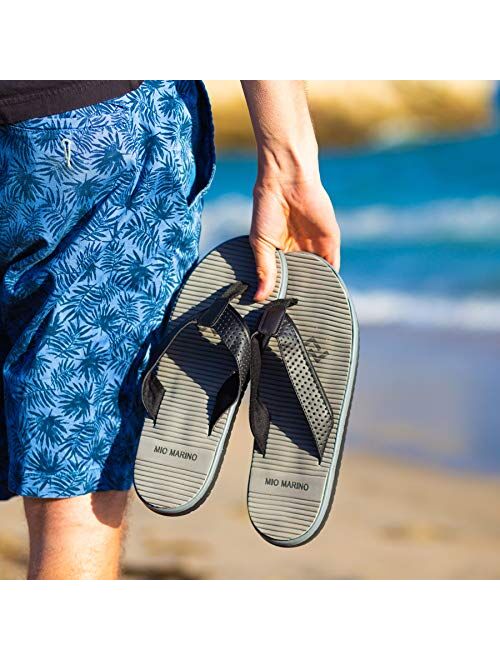 Marino Avenue Mio Marino Mens Flip Flops - Beach Comfortable Thong Flip Flops for Men - with Memory Foam