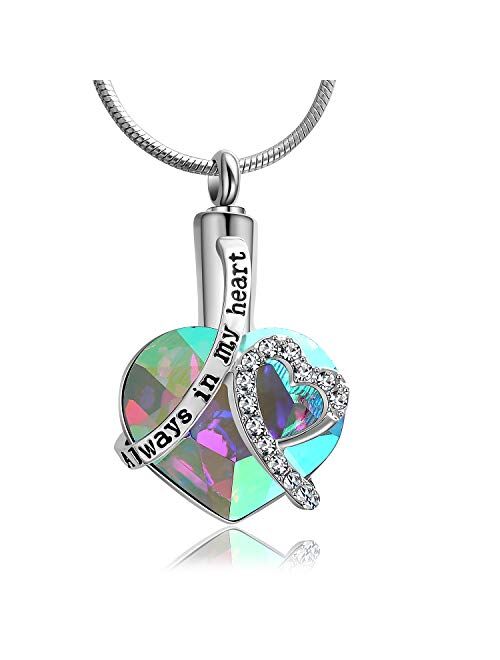 Eternally Loved Women Girls Always In My Heart Memorial Urns Cremation Pendant Necklace Jewelry