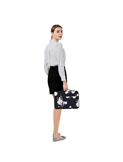 MOSISO Laptop Sleeve Case Polyester Camellia Multifunctional Briefcase Bag