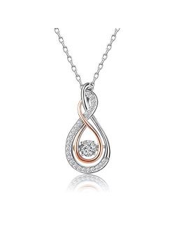 Caperci Sterling Silver Diamond Accent Layered Infinity Pendant Necklace - Best Christmas Jewelry Gifts for Women